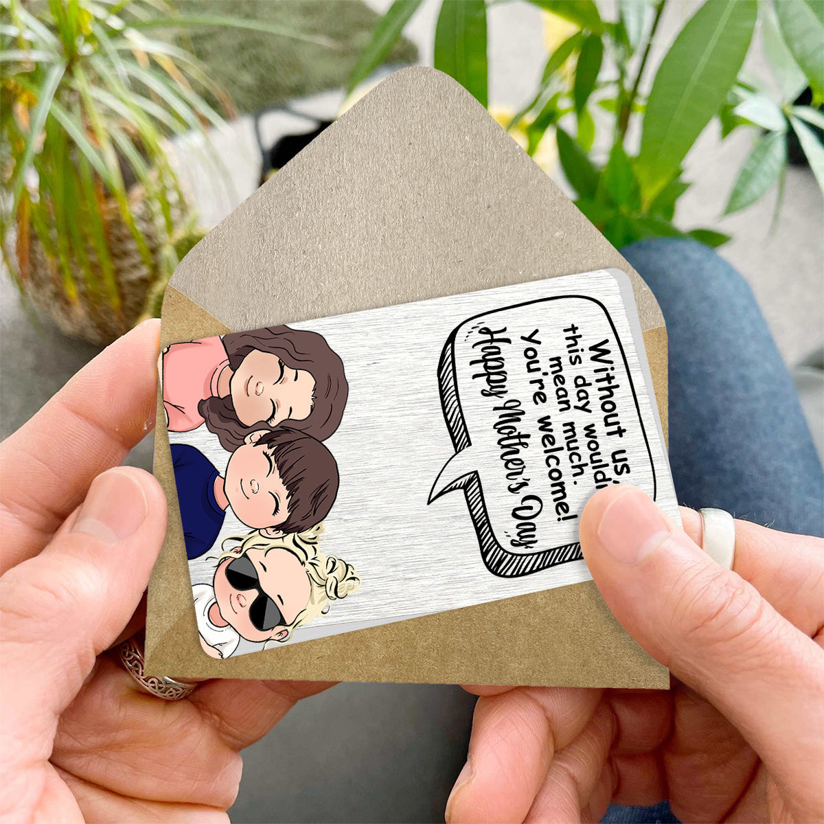 Without Me - Gift for dad, mom - Personalized Wallet Insert Card