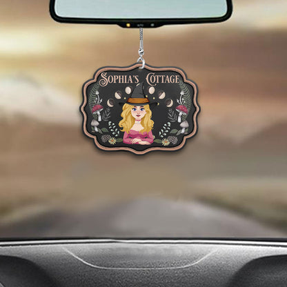 Witch's Cottage - Personalized Witch Car Ornament