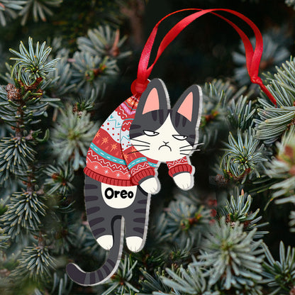 Hanging Cat - Personalized Cat Ornament