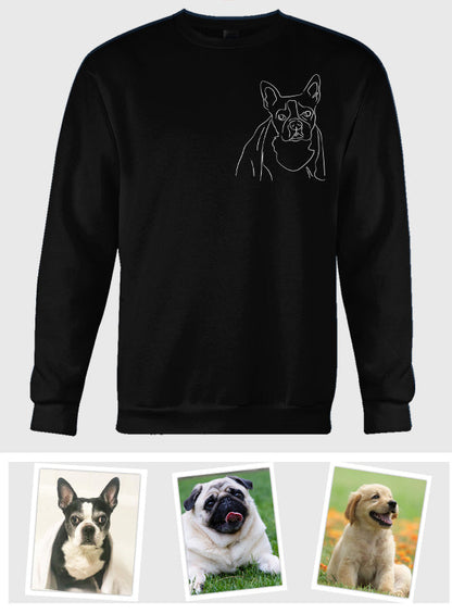 Custom Line Art - Personalized Dog Embroidered Sweater