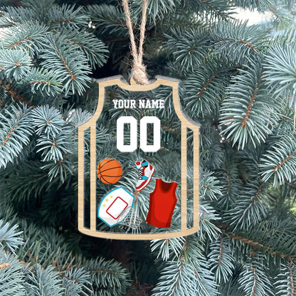 Funny Basketball Ornament - Personalized Basketball 3 Layered Shaker Ornament