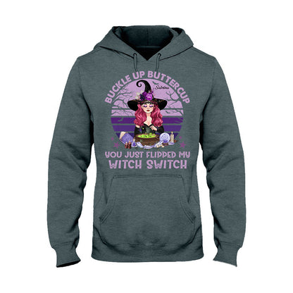 Buckle Up Buttercup - Personalized Witch T-shirt & Hoodie