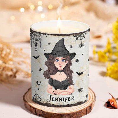 Home Blessing - Personalized Witch Candle With Wooden Lid