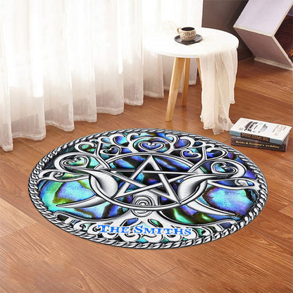 Triple Moon Pentacle - Personalized Witch Round Rug