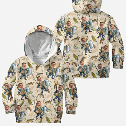 Photo Inserted Funny Fishing - Personalized Fishing All Over Shirt