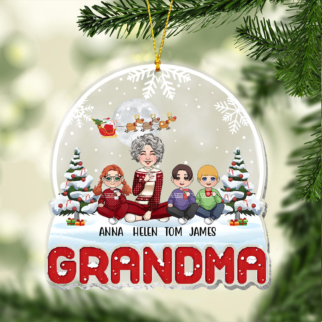 Merry Christmas Grandma - Personalized Grandma Transparent Ornament