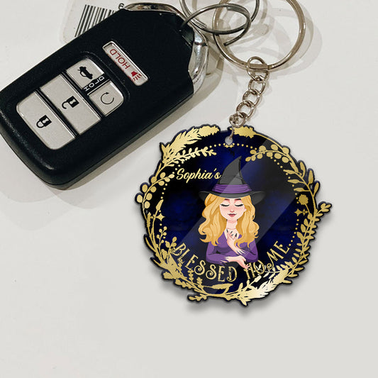 Blessed Home - Personalized Witch Keychain