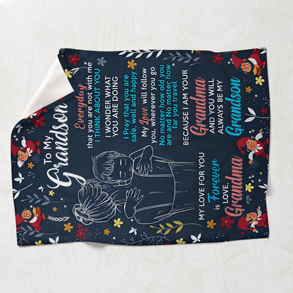 You Will Always Be My Grandson - Personalized Grandma Blanket