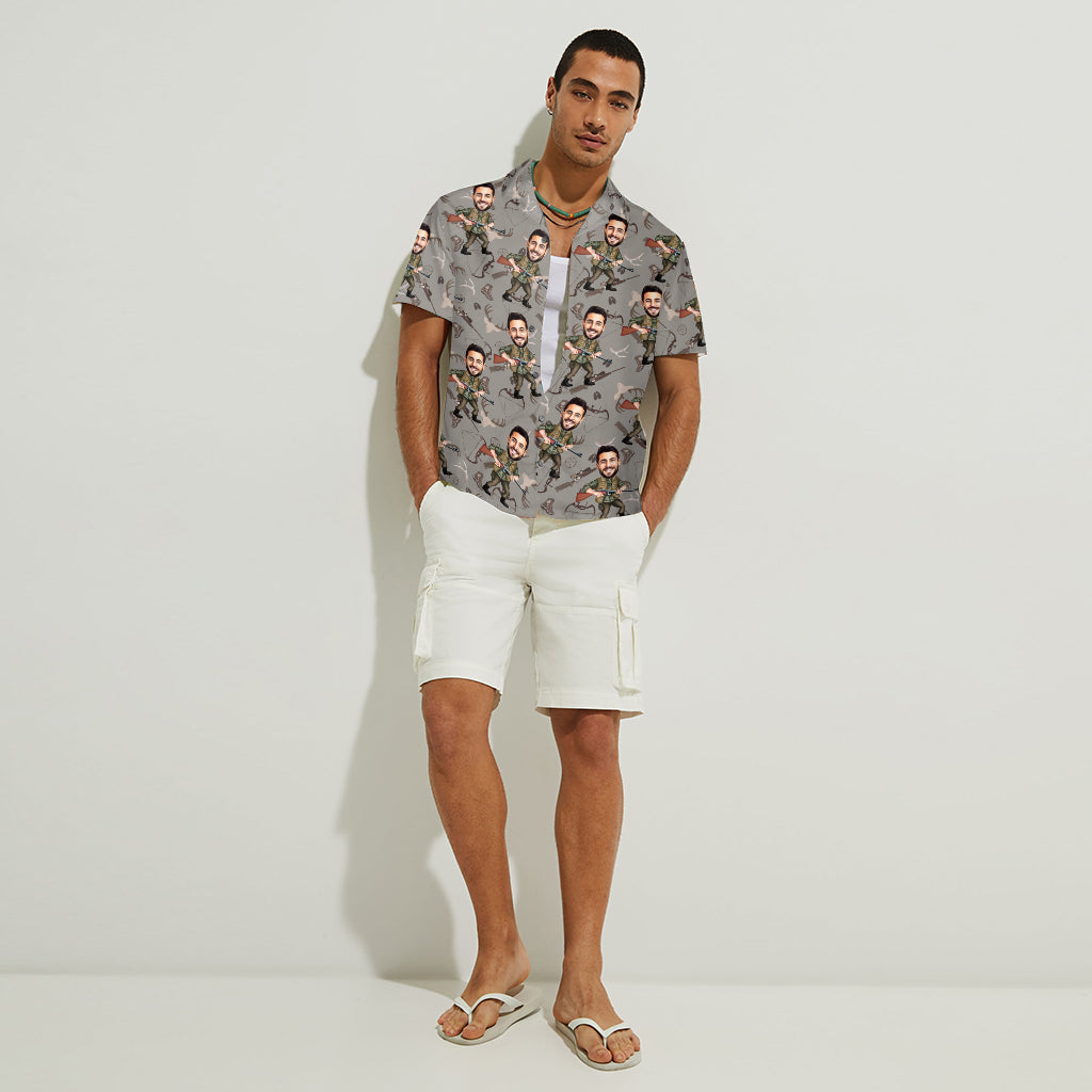 Photo Inserted Funny Hunting - Personalized Hunting Hawaiian Shirt