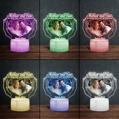 The Love Between Mother And Children - Gift for mom, daughter, son - Personalized Shaped Plaque Light Base