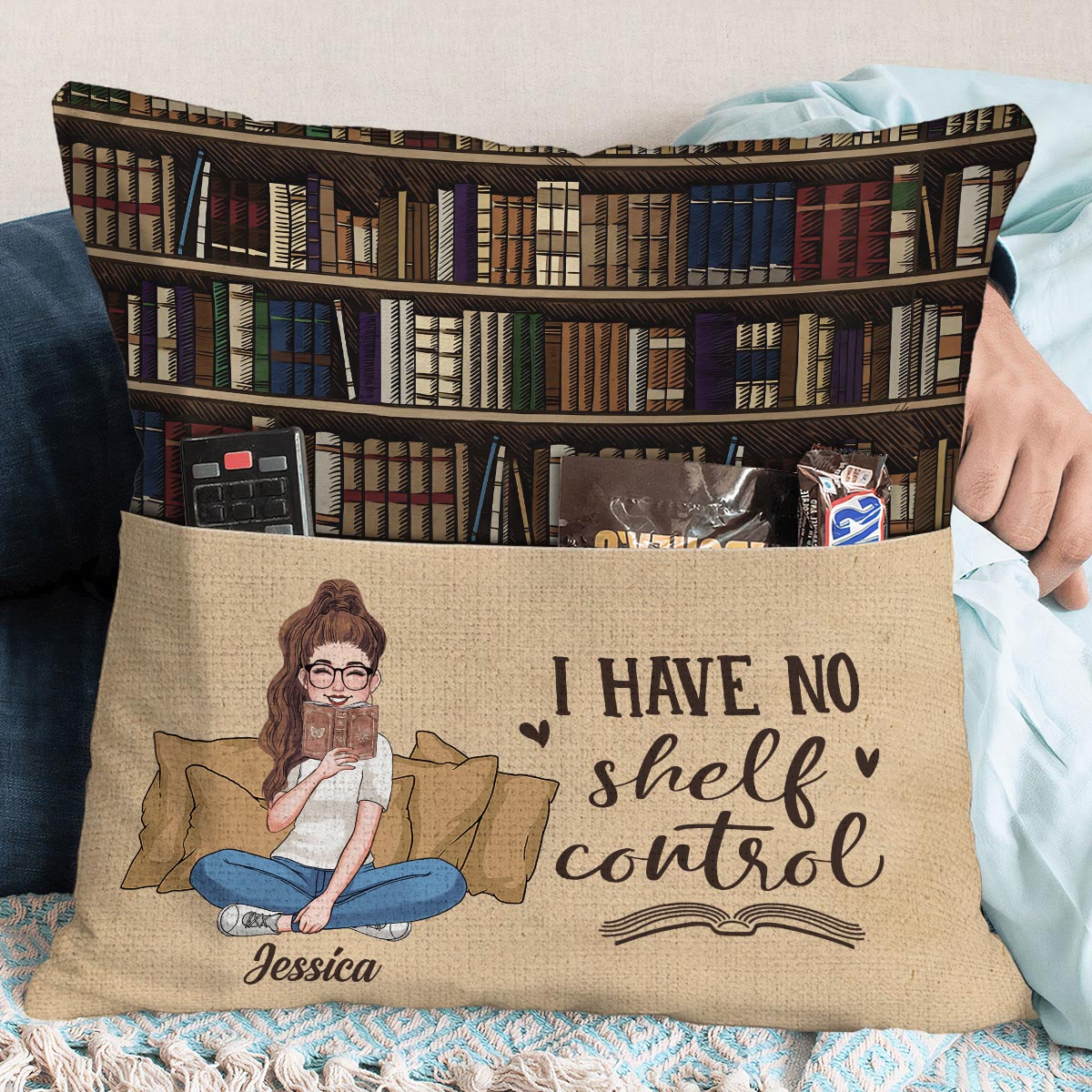 I Have No Shelf Control - Personalized Book Pocket Pillow