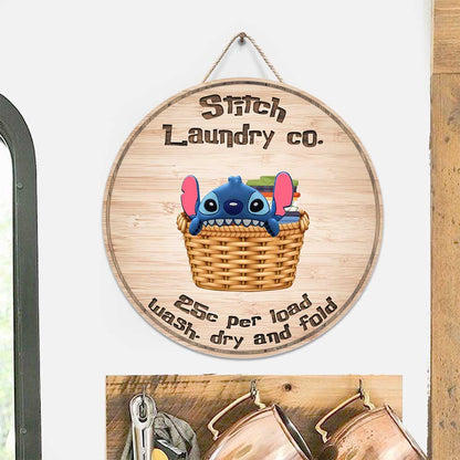 Laundry Co Ohana - Round Wood Sign