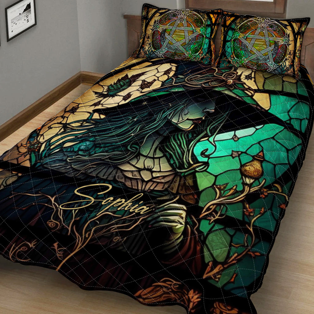 Mysterious Witch - Personalized Witch Quilt Set