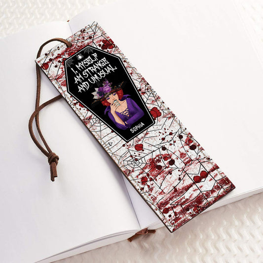 I Myself Am Strange and Unusual - Personalized Witch Leather Bookmark