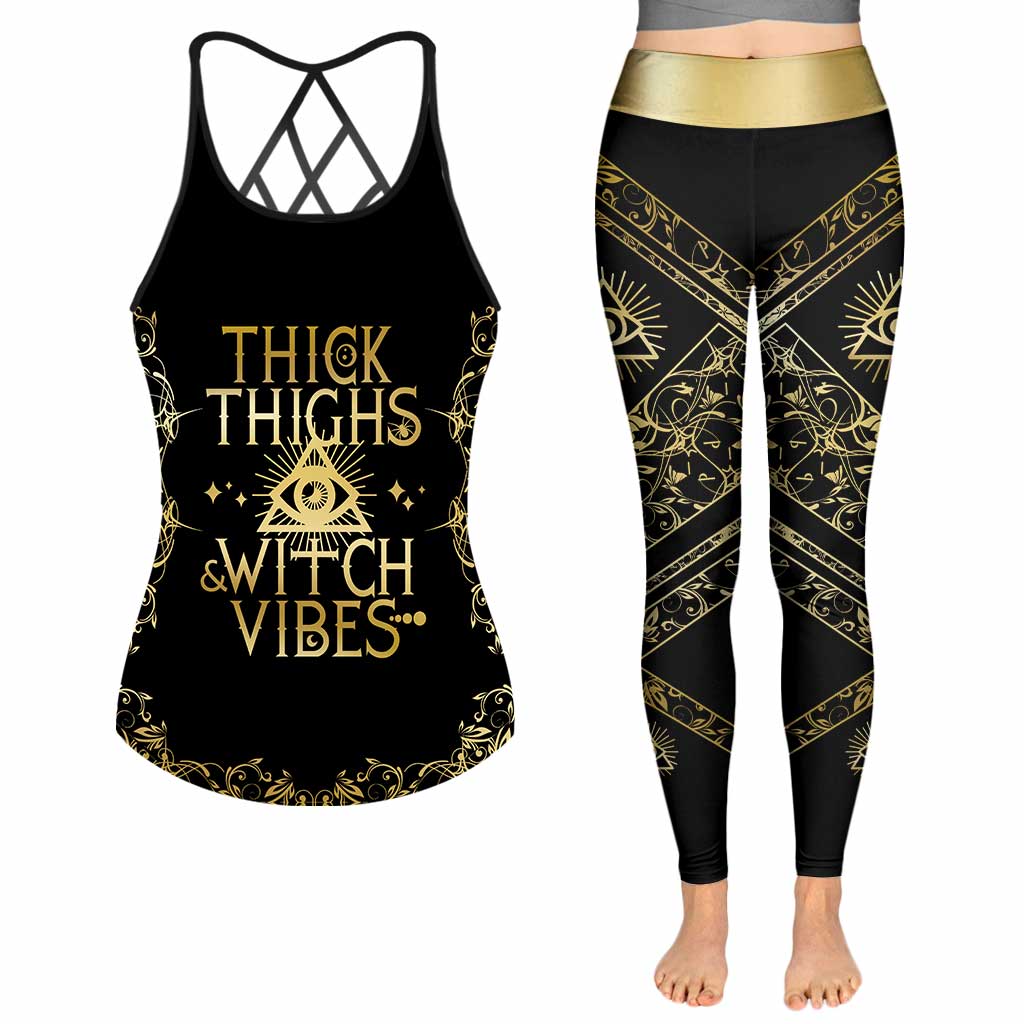 Thick Thighs Witch Vibes - Witch Cross Tank Top and Leggings
