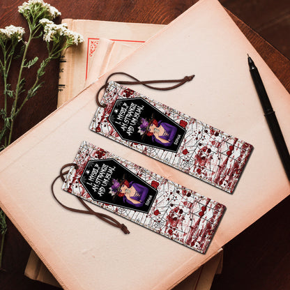 I Myself Am Strange and Unusual - Personalized Witch Leather Bookmark