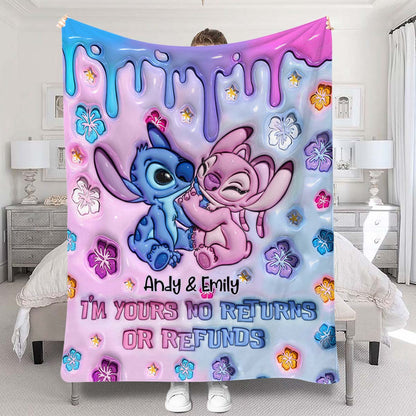 I'm Yours No Returns Or Refunds - Personalized Ohana Blanket