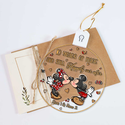 Still Happily Ever After - Personalized Christmas Mouse Round Led Acrylic Ornament