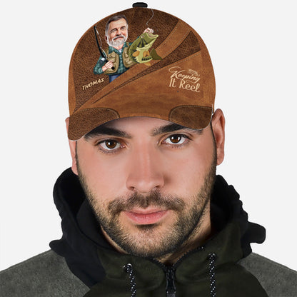 Photo Inserted Funny Fishing Keeping It Reel - Personalized Fishing Classic Cap
