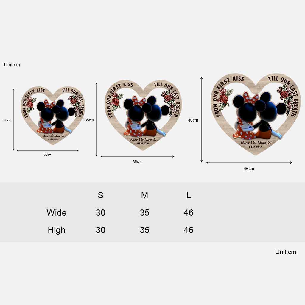 From Our First Kiss Till Our Last Breath - Personalized Mouse Wood Sign