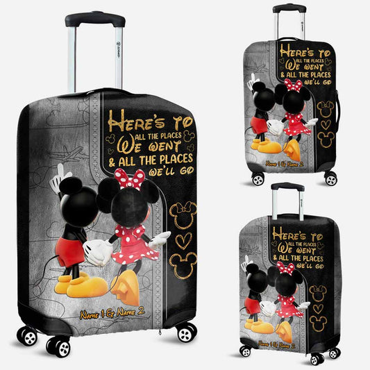 Here's To All The Places We Went - Personalized Mouse Luggage Cover
