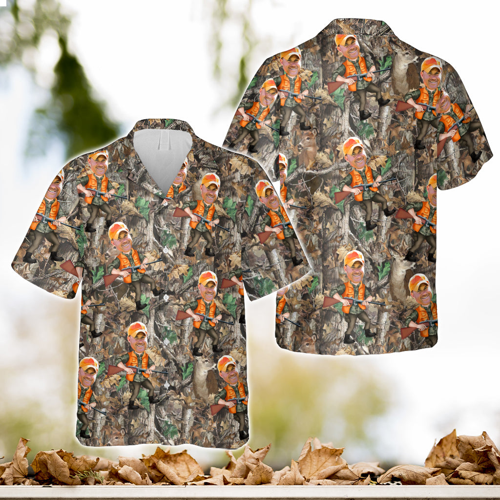 Photo Inserted Hunter - Personalized Hunting Hawaiian Shirt