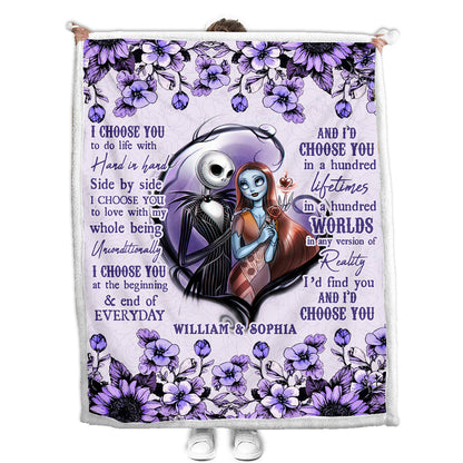 I Choose You - Personalized Couple Nightmare Blanket