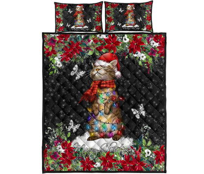 Meowy Christmas Cat  Quilt Set 0622