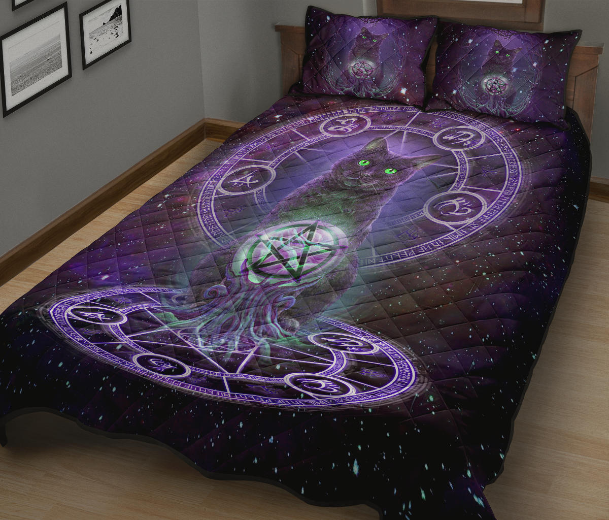 Magic Cat Witch - Witch Quilt Set 0822