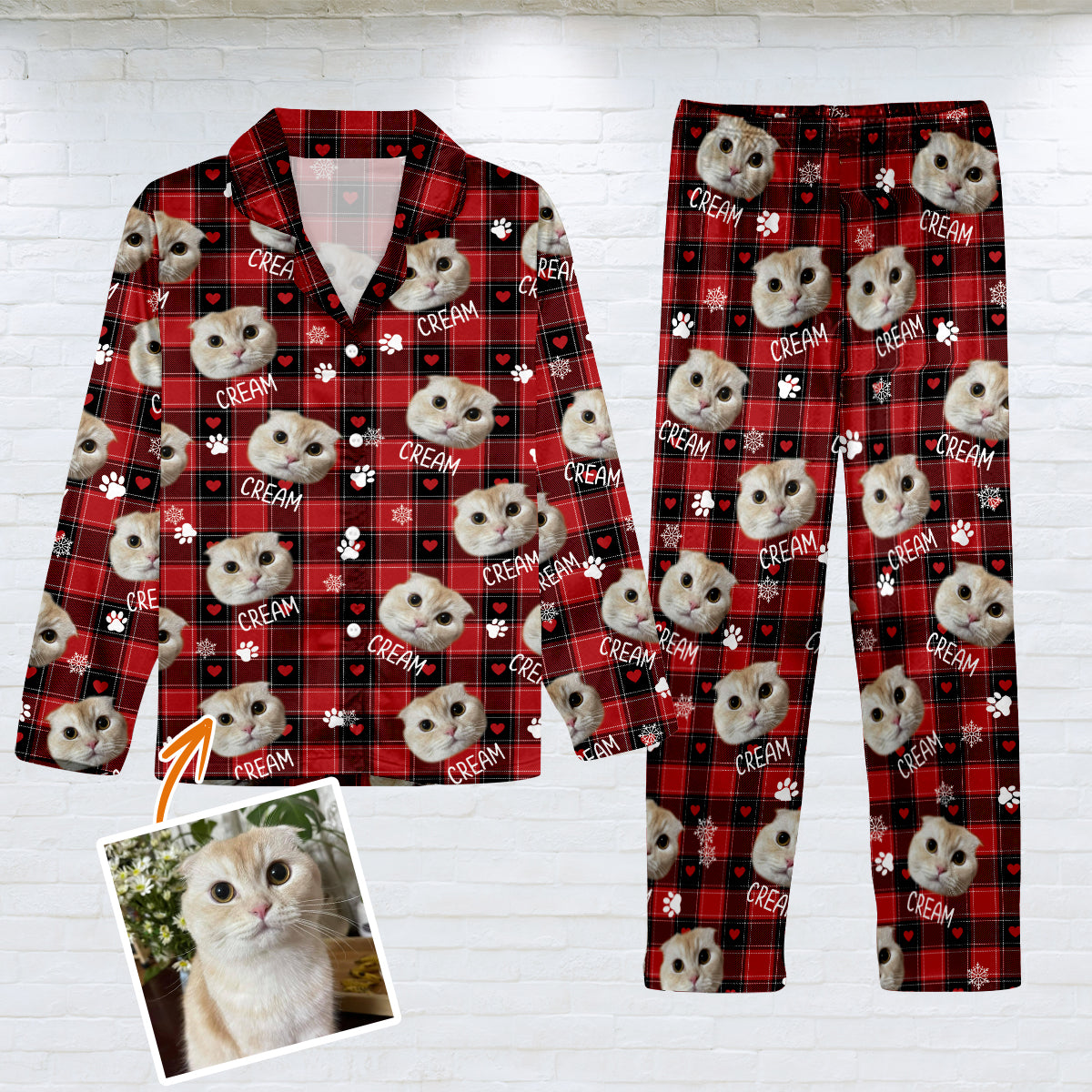 Custom Photo Pet Blanket - Gift for cat lovers, dog lover, cat lover - Personalized Button Down Pajamas