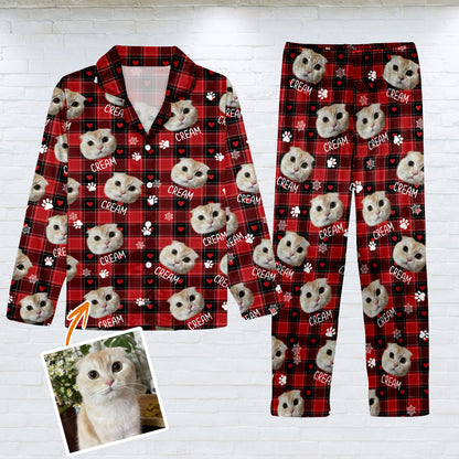Custom Photo Pet Blanket - Gift for cat lovers, dog lover, cat lover - Personalized Button Down Pajamas