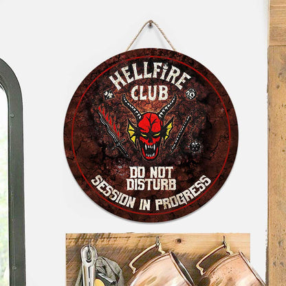 Do Not Disturb - Stranger Things Round Wood Sign