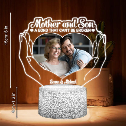 The Love Between Mother And Children - Gift for mom, daughter, son - Personalized Shaped Plaque Light Base