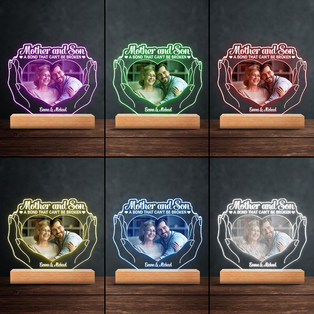 The Love Between Mother And Children - Gift for mom, daughter, son - Personalized Shaped Plaque Light Base