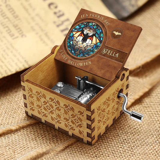 It's Frickin' Bat I Love Halloween - Personalized Witch Hand Crank Music Box