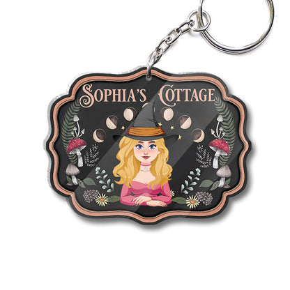 Witch's Cottage - Personalized Witch Keychain