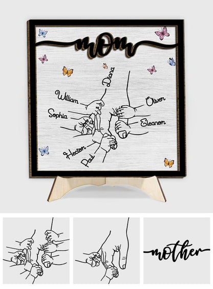 Hold My Hand - Personalized Grandma 2 Layered Wood Sign / Wood Plaque