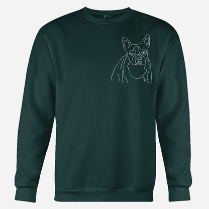 Custom Line Art - Personalized Dog Embroidered Sweater