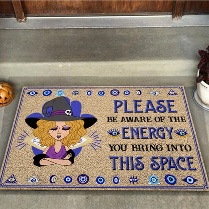 Please Be Aware - Personalized Witch Doormat