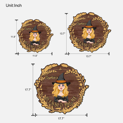 Blessed Home - Personalized Witch Wood Sign