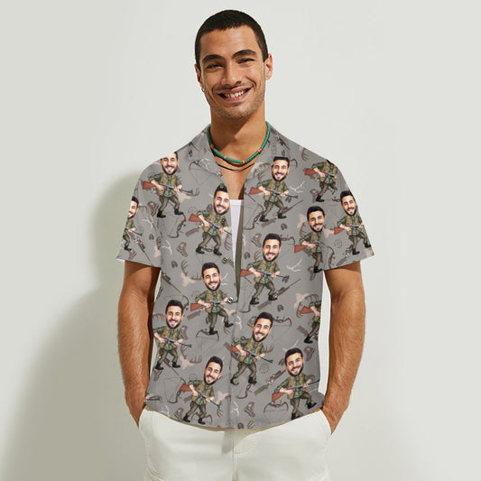Photo Inserted Funny Hunting - Personalized Hunting Hawaiian Shirt
