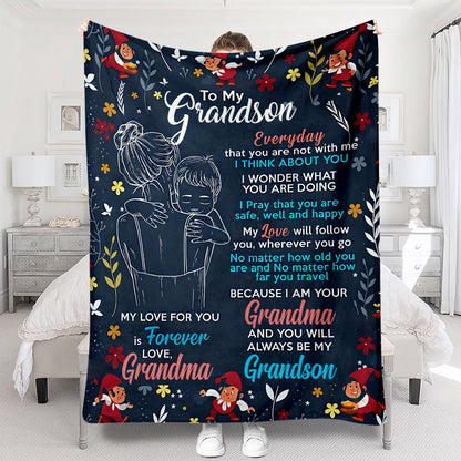 You Will Always Be My Grandson - Personalized Grandma Blanket