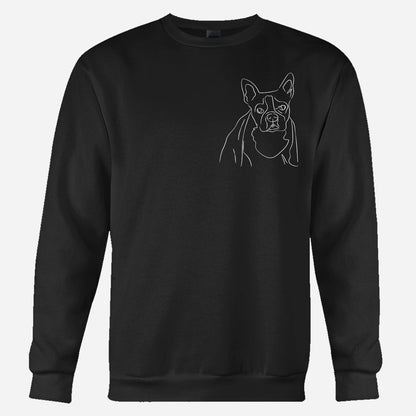 Custom Line Art - Personalized Dog Embroidered Sweater