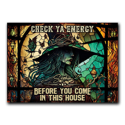 Check Ya Energy - Personalized Witch Rectangle Metal Sign