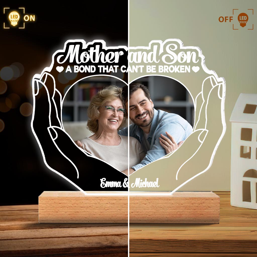 The Love Between Mother And Children - Gift for mom, daughter, son - Personalized Shaped Plaque Light Base