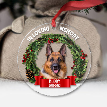 In Loving Memory - Personalized Dog Transparent Ornament