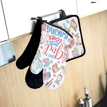 Just A Girl Who Loves Baking - Personalized Baking Oven Mitts & Pot Holder Set