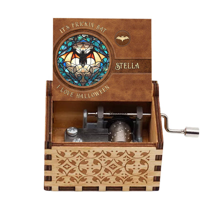 It's Frickin' Bat I Love Halloween - Personalized Witch Hand Crank Music Box