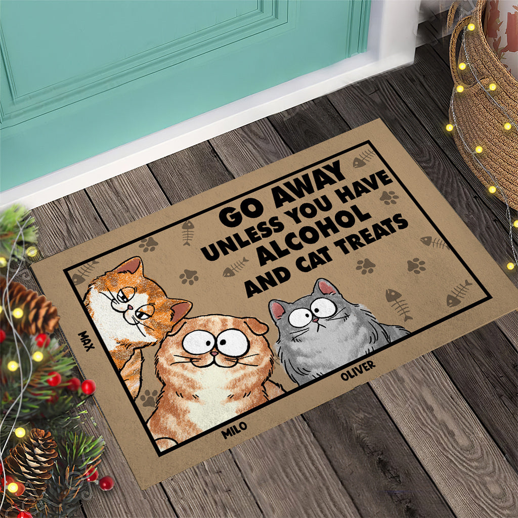 Go Away Unless You Have - Personalized Cat Doormat