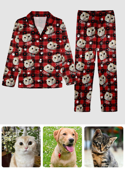 Custom Photo Pet Blanket - Gift for cat lovers, dog lover, cat lover - Personalized Button Down Pajamas